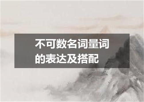 不可数名词量词的表达及搭配