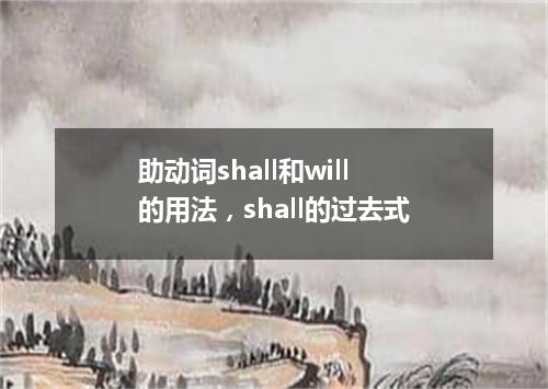 助动词shall和will的用法,shall的过去式