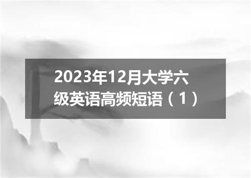 2023年12月大学六级英语高频短语(1)