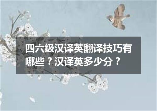四六级汉译英翻译技巧有哪些?汉译英多少分?