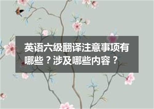 英语六级翻译注意事项有哪些?涉及哪些内容?