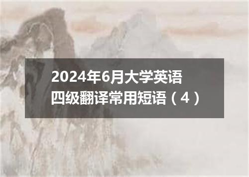 2024年6月大学英语四级翻译常用短语(4)