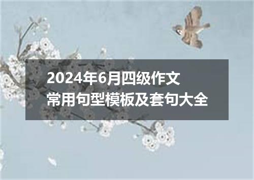 2024年6月四级作文常用句型模板及套句大全