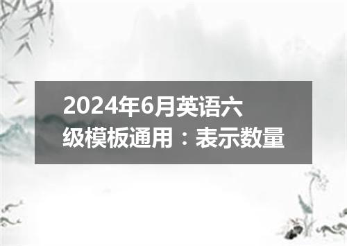 2024年6月英语六级模板通用:表示数量