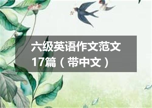 六级英语作文范文17篇(带中文)