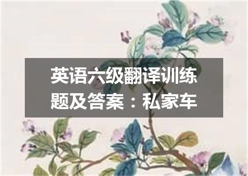英语六级翻译训练题及答案:私家车