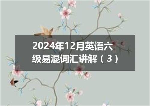 2024年12月英语六级易混词汇讲解(3)