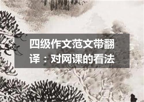 四级作文范文带翻译:对网课的看法