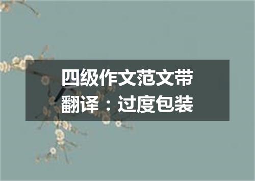 四级作文范文带翻译:过度包装