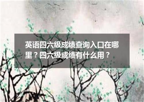 英语四六级成绩查询入口在哪里?四六级成绩有什么用?