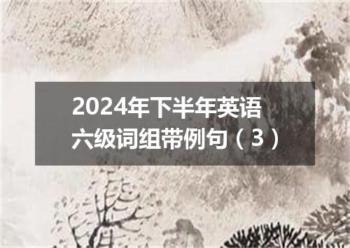 2024年下半年英语六级词组带例句(3)