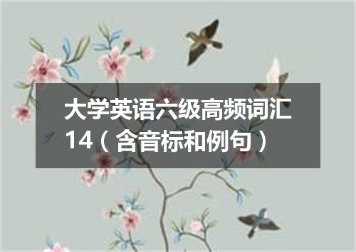 大学英语六级高频词汇14(含音标和例句)