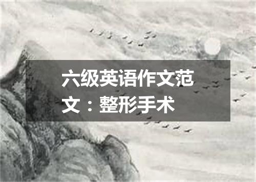 六级英语作文范文:整形手术