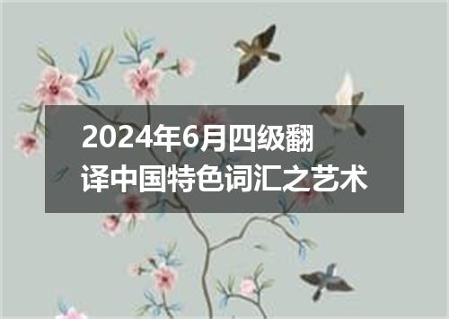 2024年6月四级翻译中国特色词汇之艺术