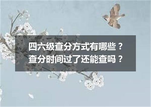 四六级查分方式有哪些?查分时间过了还能查吗?