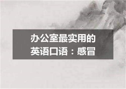 办公室最实用的英语口语:感冒
