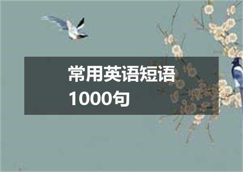 常用英语短语1000句