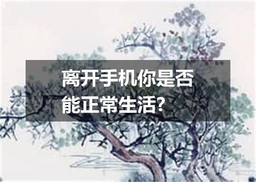 离开手机你是否能正常生活?