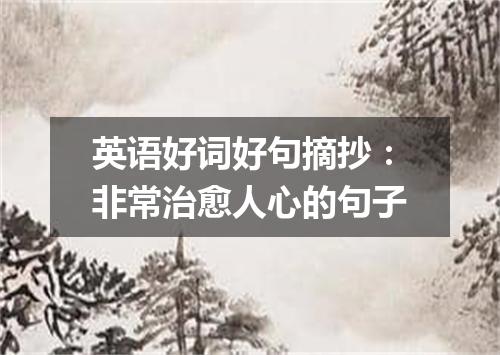 英语好词好句摘抄:非常治愈人心的句子