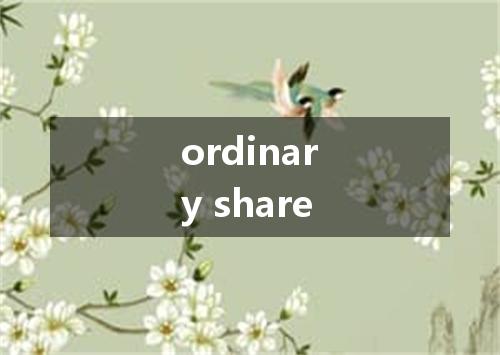 ordinary share是什么意思