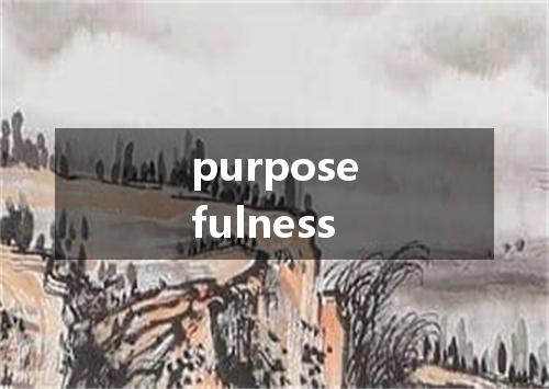 purposefulness是什么意思