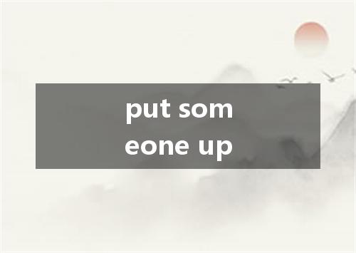 put someone up是什么意思