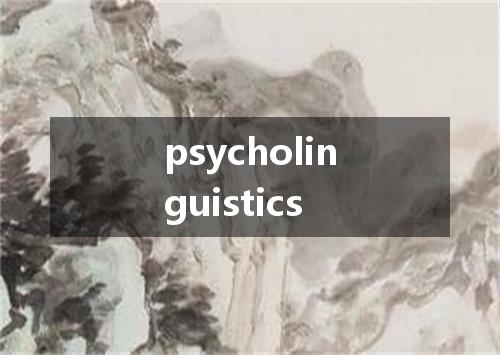 psycholinguistics是什么意思