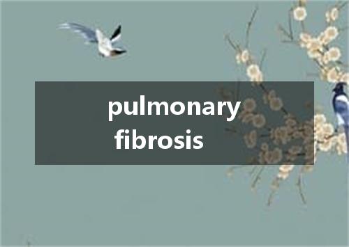 pulmonary fibrosis是什么意思