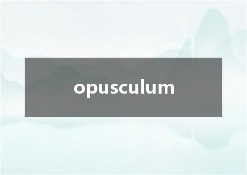 opusculum是什么意思