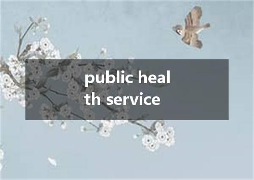public health service是什么意思