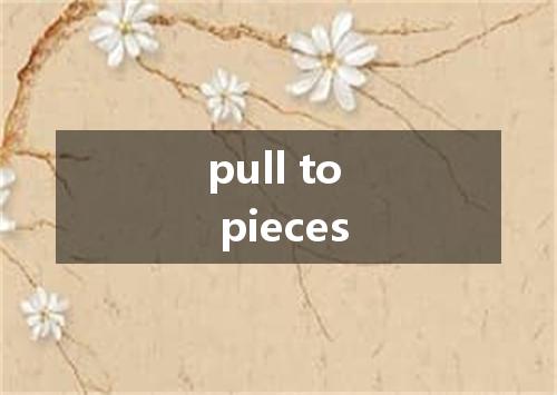 pull to pieces是什么意思