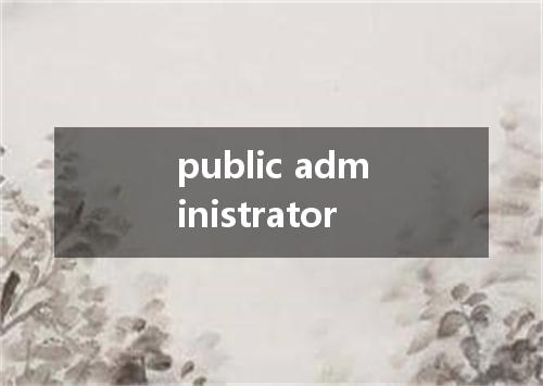 public administrator是什么意思