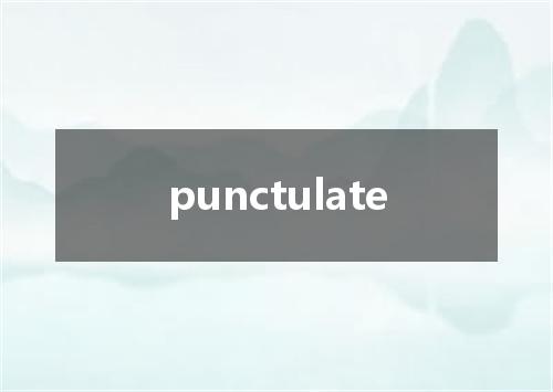 punctulate是什么意思