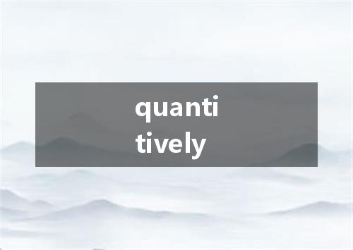 quantitively是什么意思