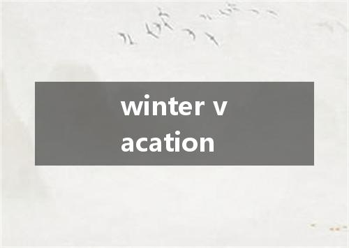 winter vacation是什么意思