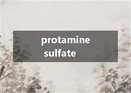 protamine sulfate是什么意思
