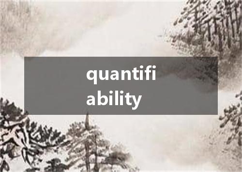 quantifiability是什么意思