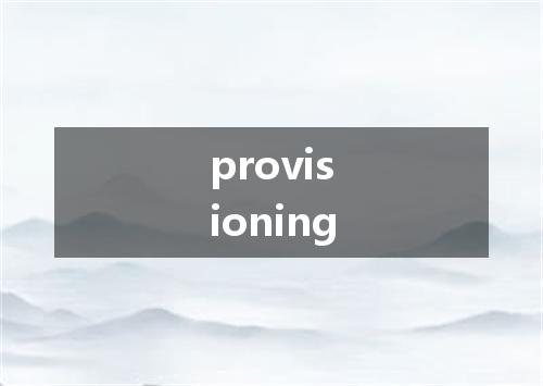 provisioning是什么意思