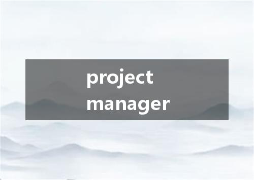 project manager是什么意思