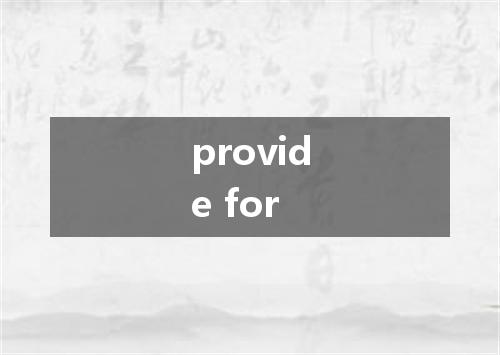 provide for是什么意思