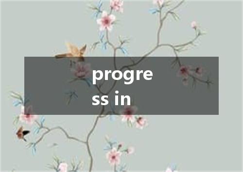 progress in是什么意思