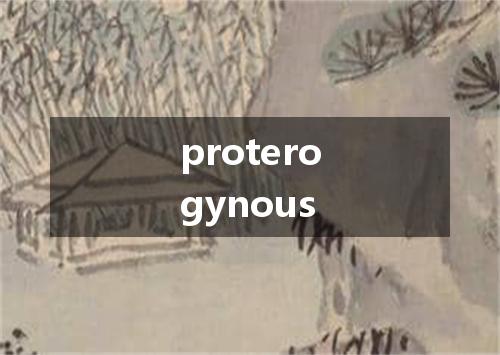 proterogynous是什么意思