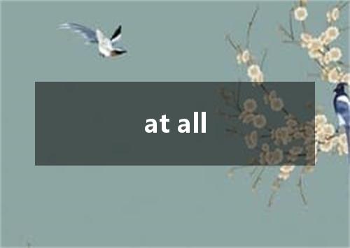 at all是什么意思