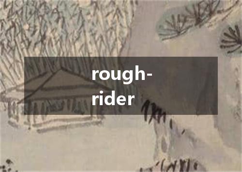 rough-rider是什么意思