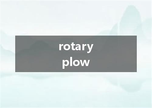 rotary plow是什么意思