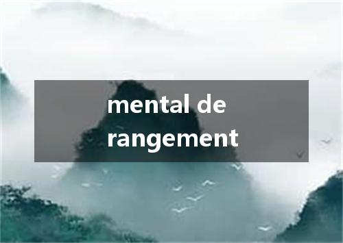 mental derangement是什么意思