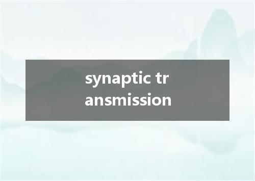 synaptic transmission是什么意思