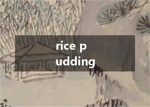 rice pudding是什么意思