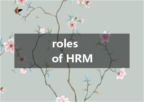 roles of HRM是什么意思