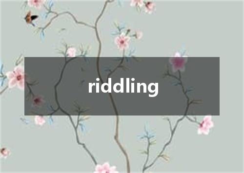 riddling是什么意思